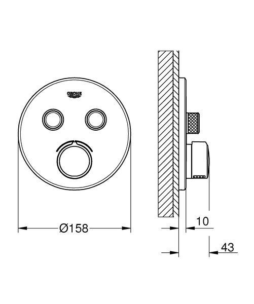 Змішувач прихованого монтажу на 2 споживача Grohe SmartControl Mixer (29145000) 29145000 фото
