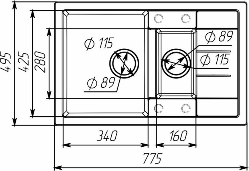 Гранитная мойка для кухни VALESO 7850W TOSKANA матовая Микс SP000047437 фото