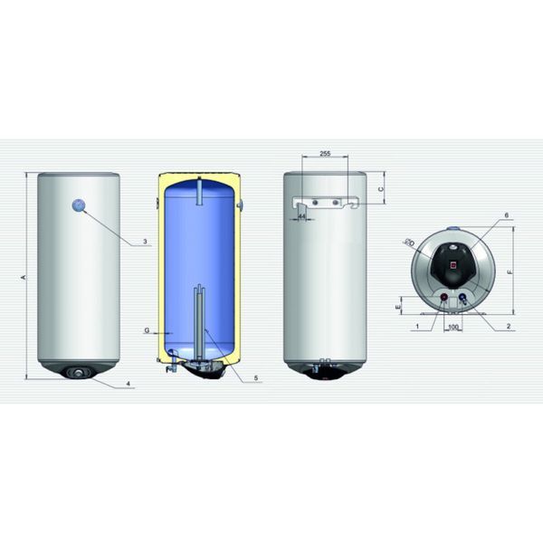 Водонагрівач Eldom Eureka 80 SLIM 2x1.0 kW WV08039D 000002569 фото