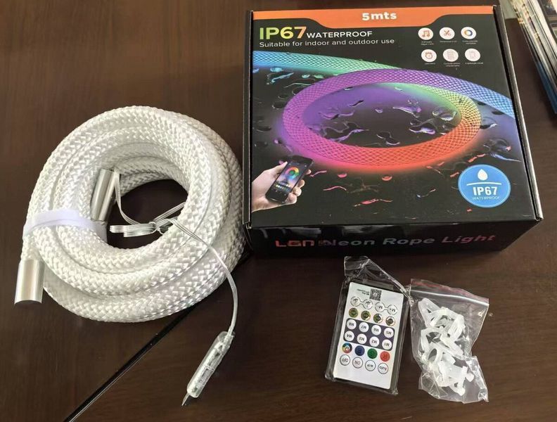 Світлодіодна плетена стрічка розумна VALESO 5m 250LED RGB з пультом та керуванням через застосунок PTS0020299 фото