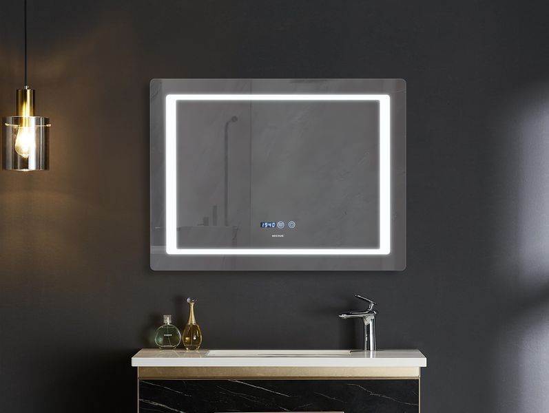 Дзеркало Mixxus STYLE MR03-90x70 з Led Touch, Anti-fog, димером, регулятором яскравості, годинником (MI6007) MI6007 фото