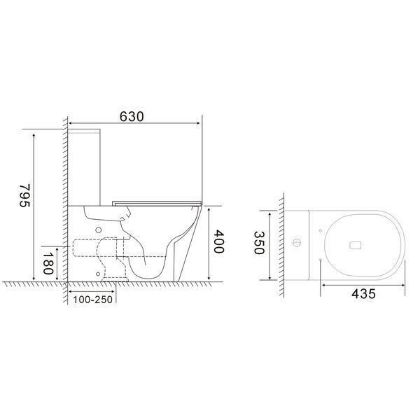 Унітаз-компакт Mixxus BEVEL-0407-T1 630х350х795mm, система змиву TORNADO 1.0 (MI6690) MI6690 фото