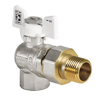 Кран з американкою 1/2" (Koer KR.228.W) кутовий білий (KR0099) KR0099 фото