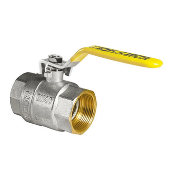 Кран кульовий KOER KR.214.G - 1 1/2" FF ГГВ YELLOW, ручка "важіль" жовта (KR0136) KR0136 фото
