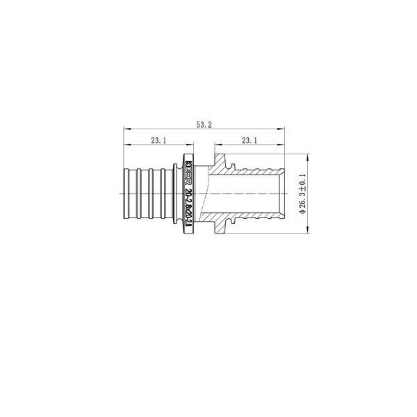 Муфта з'єднувальна рівнопрохідна Koer KA.С20 - 20(2.8mm) x 20(2.8mm) (KR4856) KR4856 фото