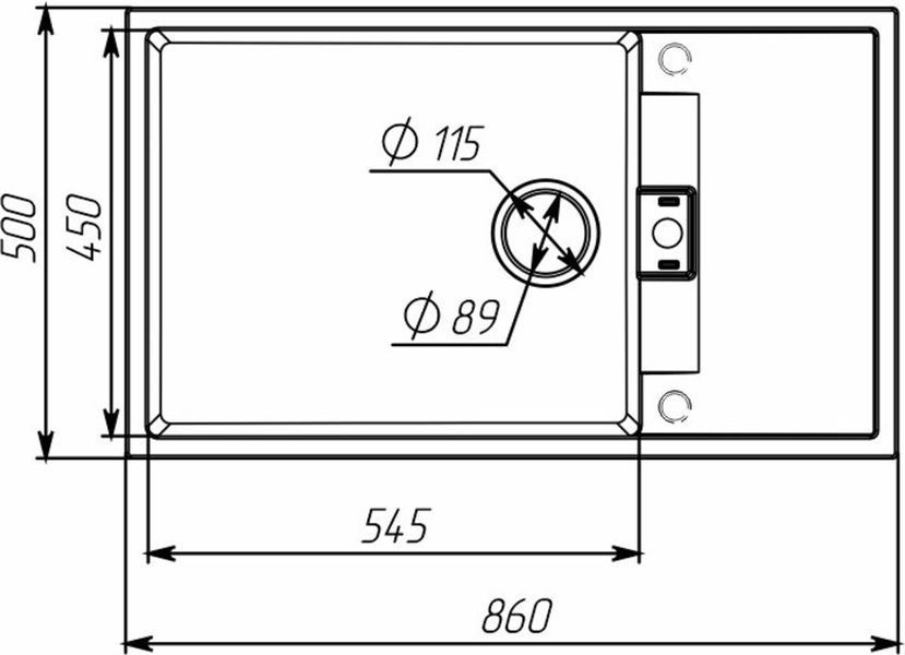 Гранитная мойка для кухни VALESO 8650 DIAMOND матовая (графит) SP000047052 фото