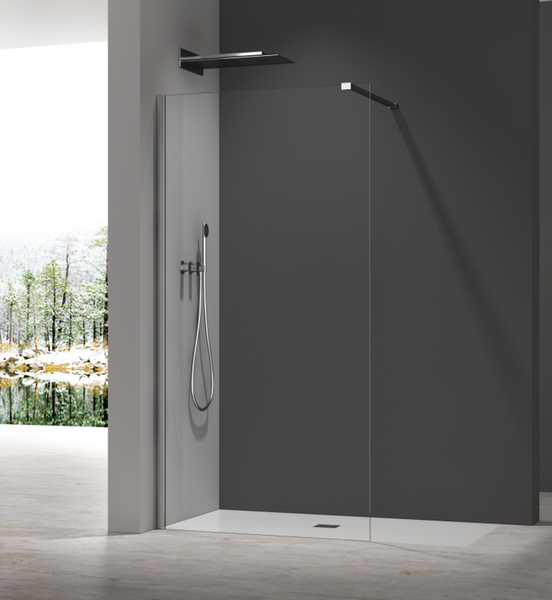 Душова перегородка Koer SR SP01-90x200-TR-01 Walk-In прозоре скло Easy Clean 8мм, хром (KR5392) KR5392 фото