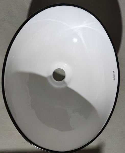 Раковина накладна MIXXUS PREMIUM ELLIPSE-0108 EDGE BLACK 400х330х145mm (MP6527) MP6527 фото