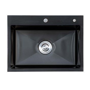 Мойка кухонная EXTOR 6045 из нержавеющей стали 60*45*23 ЧЕРНАЯ ( А0056973 ) А0056973 фото