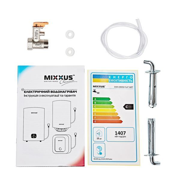 Водонагрівач "Плоский" MIXXUS EWH-09050 FLAT WET накопичувальний 50 л, мокрий тен 2 kW (WH0594) WH0594 фото