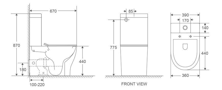 Унітаз-компакт Mixxus Premium WAVE-0403-R 675х395х870mm, система змиву RIMLESS (MP6606) MP6606 фото