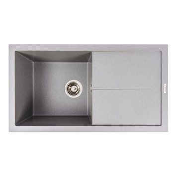 Гранитная мойка для кухни VALESO SOLID 7843 матовая Серый муссон SP000047305 фото