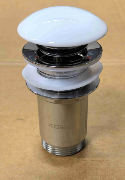 Донний клапан для раковини Koer PW-08-11 1 1/4'' без переливу автоматичний СLICK-СLACK (Біла керам.накл) (KR5788) KR5788 фото