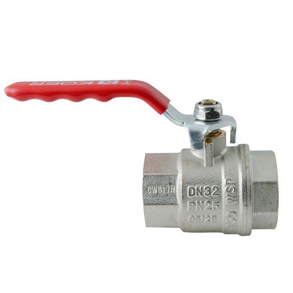 Кран кульовий ГГВ Koer Extreme KE.214-32 - 1 1/4" FF ручка "важіль" червона (KR5747) KR5747 фото