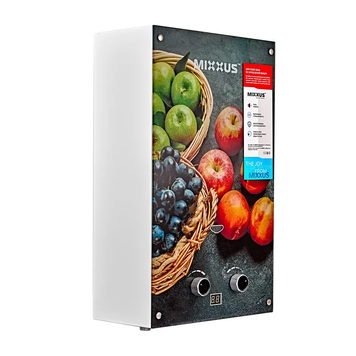 Газова колонка MIXXUS GWH-0310 BASIC GLASS димохідна 10 л/хв (панель зі скла з малюнком) (WH0024) WH0024 фото