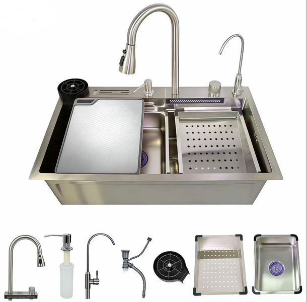 Мийка багатофункціональна Zerix ZH7546-SET-06 Decor SS Color з вбудованим змішувачем з нерж.cталі (ZM5596) ZM5596 фото