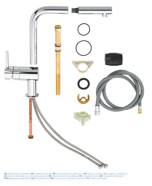 Змішувач для кухні з висувним виливом Grohe Minta (32168000) 32168000 фото
