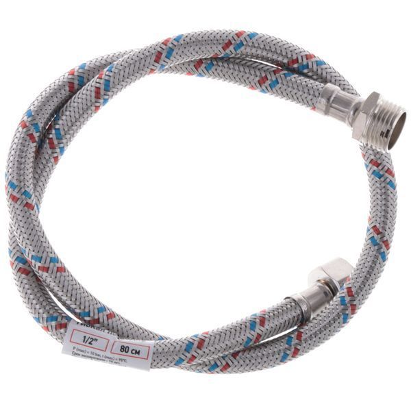 Гнучкий шланг для підключення води гайка 1/2'' - Штуцер 1/2'' (80 см) Zerix (ZX1564) ZX1564 фото