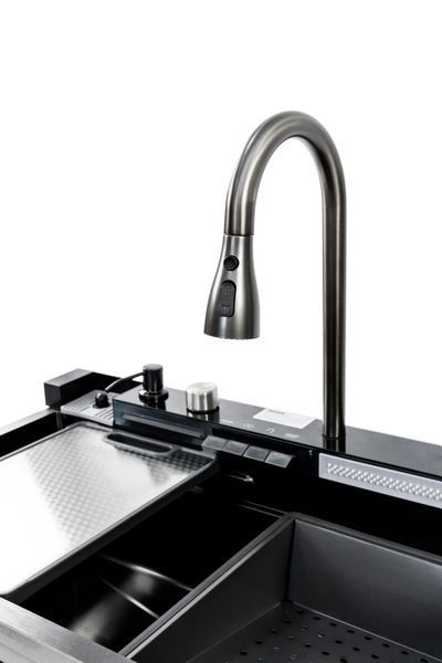 Кухонная мойка MITTONI P-5 7546 черная из нержавеющей стали 75*46*22 BLACK ( А0059850 ) А0059850 фото