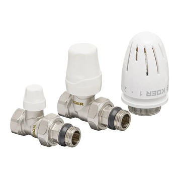 Комплект для підключення радіатора Koer SET-12 - 1/2"x1/2" (прямий) з термоголовкою ВЗ (KR3177) KR3177 фото