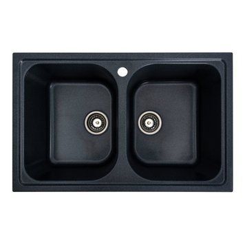 Гранитная мойка для кухни Platinum 7950 Equatoria матовая Антрацит SP000035780 фото
