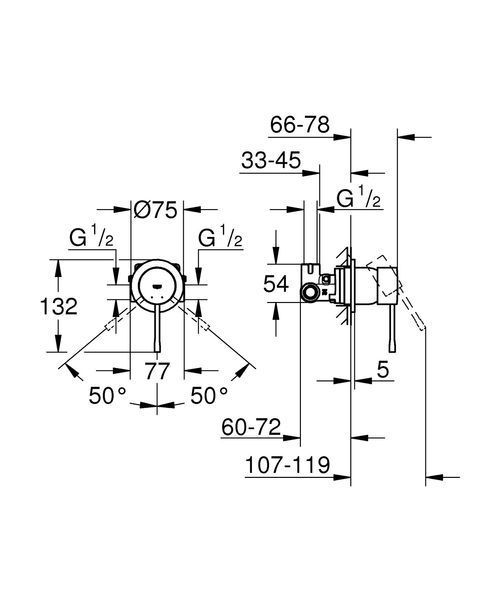 Одноважільний змішувач для душу прихованого монтажу Grohe Essence (29197000) 29197000 фото
