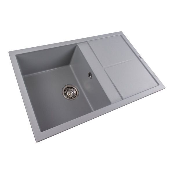Гранитная мойка для кухни Platinum 7950 Selena матовая Серый металлик SP000034929 фото