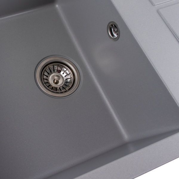 Гранитная мойка для кухни Platinum 7950 Selena матовая Серый металлик SP000034929 фото