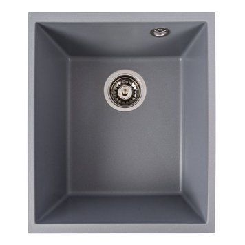 Гранитная мойка для кухни VALESO ROXY 3744 матовая Серый металлик SP000047462 фото
