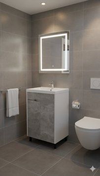 Тумба Loft Д2 (Бетон) для умывальника Idea-50 ( А0060501 ) А0060501 фото