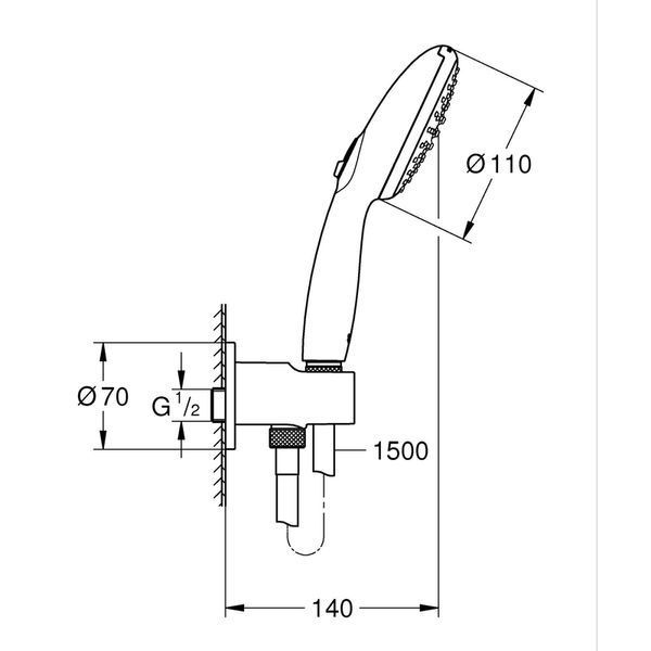 Душовий набір Grohe Tempesta 100 2 режими (264062433) 264062433 фото