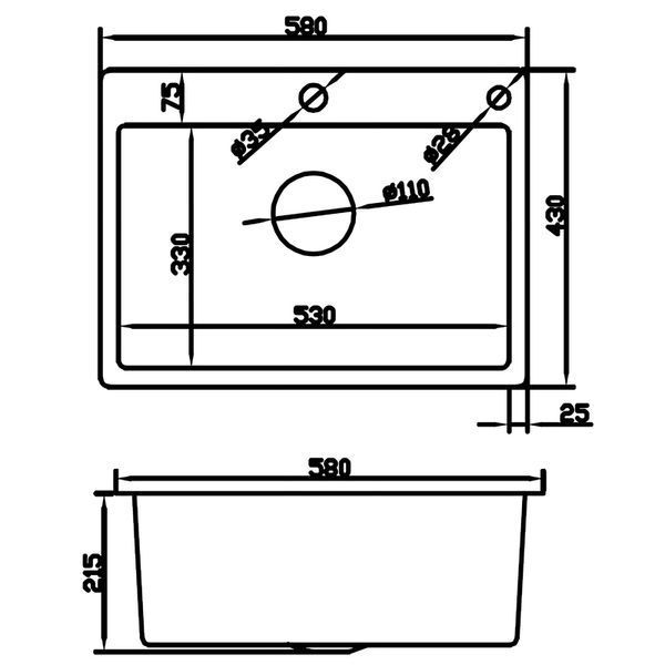 Мийка з нержавіючої сталі MIXXUS MH5843 DECOR GRAPHITE (MH5843 DECOR NANO-BLACK) (3.0/0.8) колір графіт (MI7042) MI7042 фото
